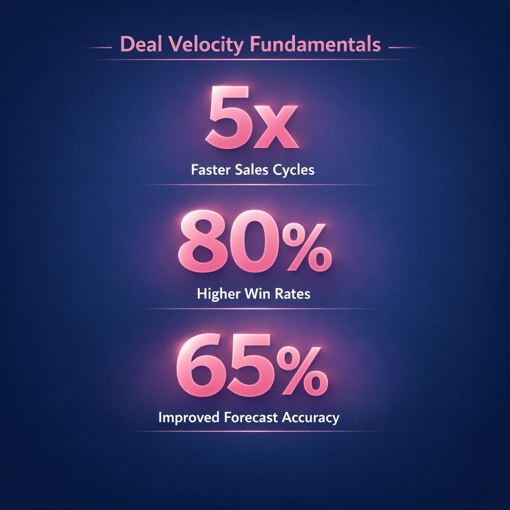 Deal Velocity Fundamentals — key stats, steps and framework infographic for B2B revenue teams | Revspire