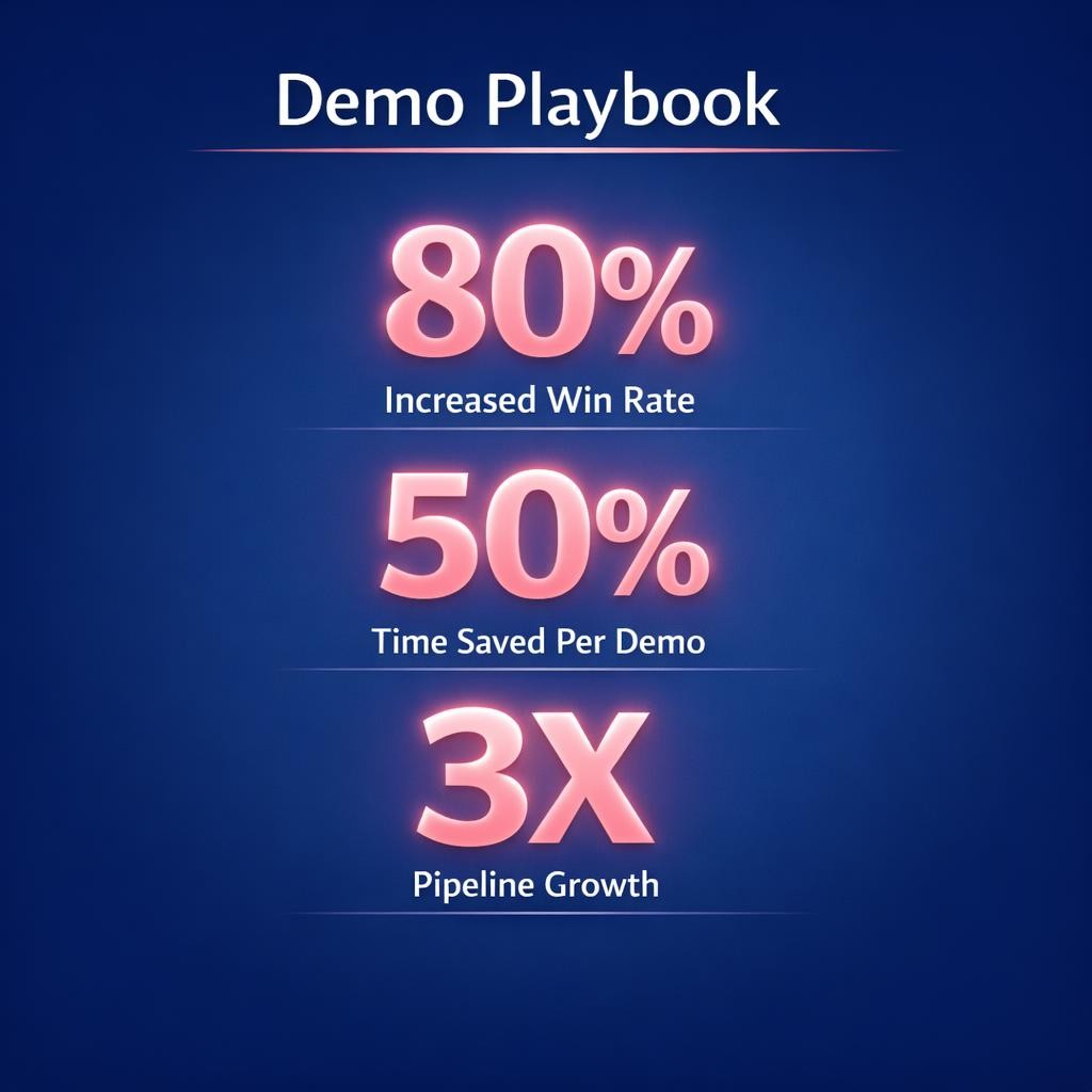 Demo Playbook — key stats, steps and framework infographic for B2B revenue teams | Revspire