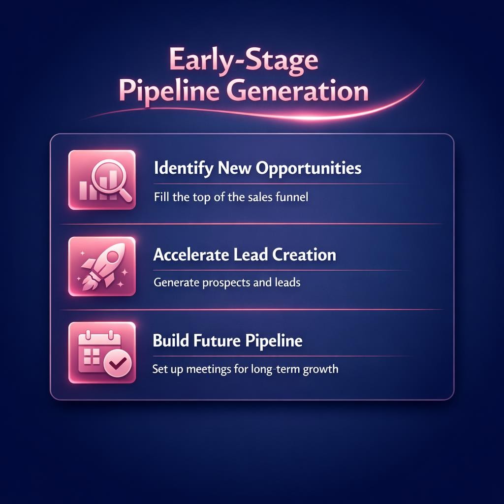Early-Stage Pipeline Generation — key stats, steps and framework infographic for B2B revenue teams | Revspire