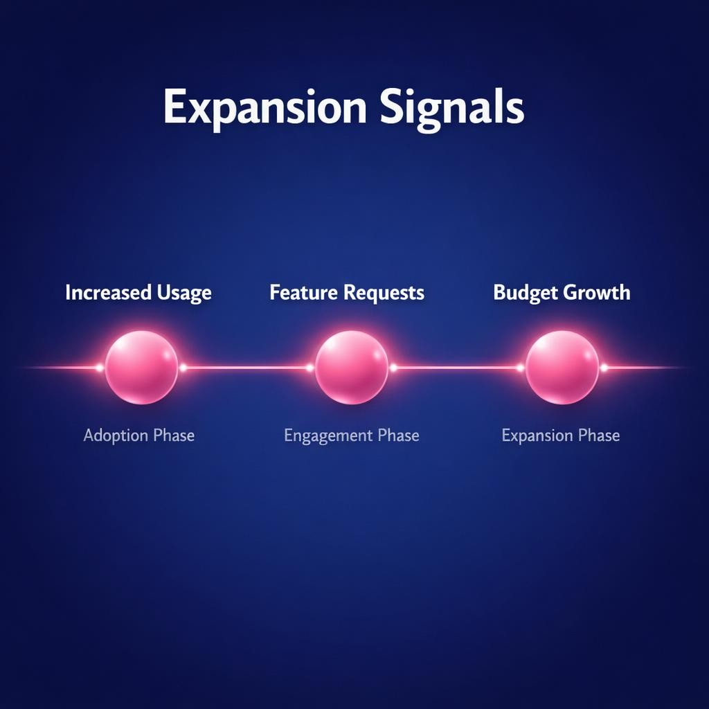 Expansion Signals — key stats, steps and framework infographic for B2B revenue teams | Revspire