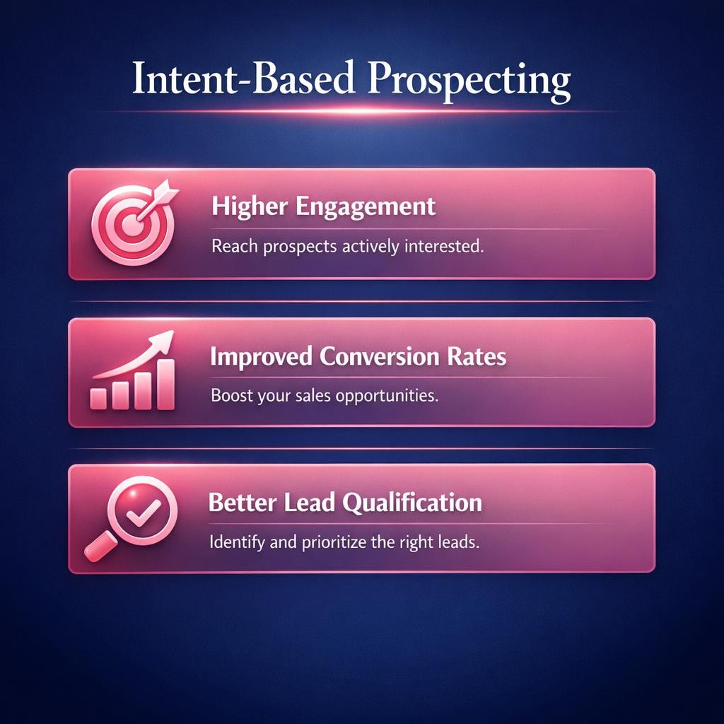 Intent-Based Prospecting — key stats, steps and framework infographic for B2B revenue teams | Revspire