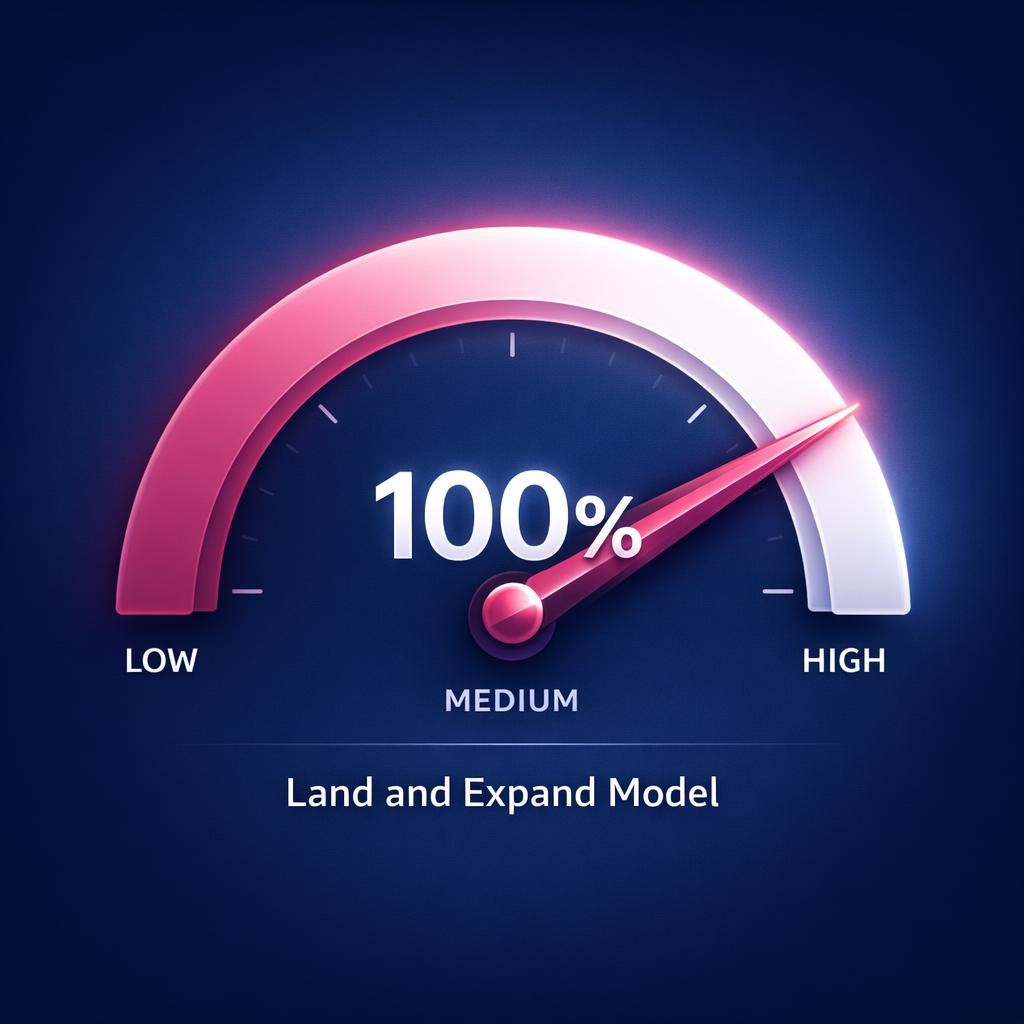 Land and Expand Model — key stats, steps and framework infographic for B2B revenue teams | Revspire