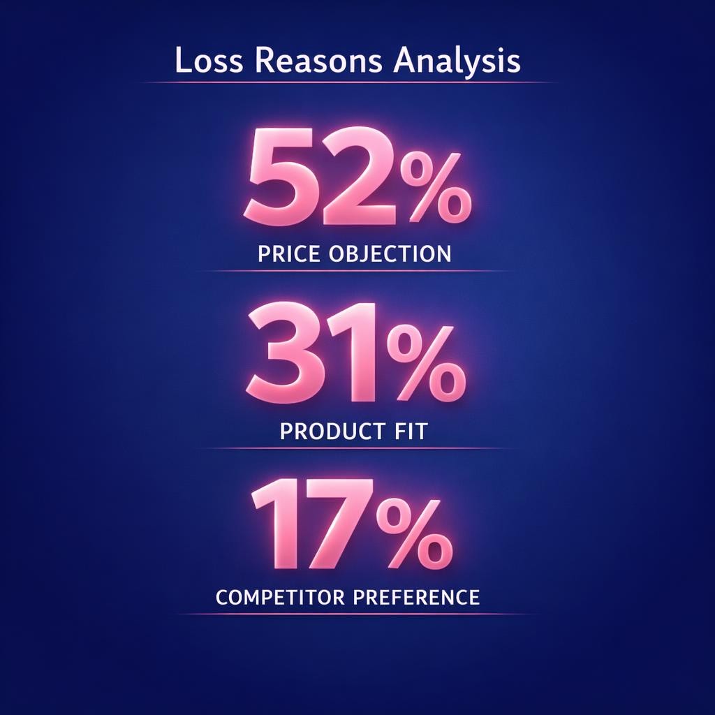 Loss Reasons Analysis — key stats, steps and framework infographic for B2B revenue teams | Revspire