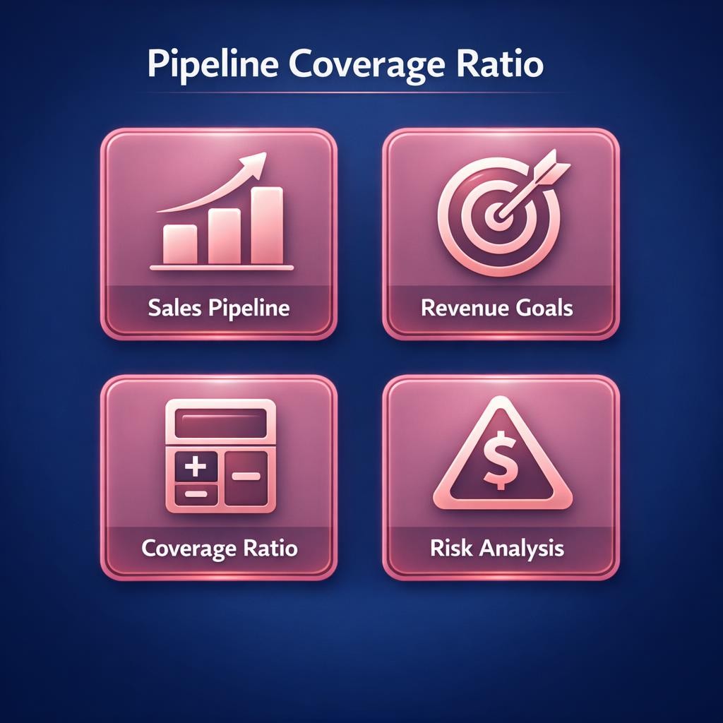 Pipeline Coverage Ratio — key stats, steps and framework infographic for B2B revenue teams | Revspire