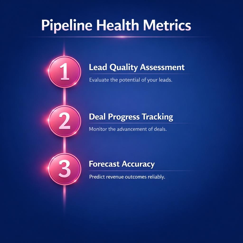 Pipeline Health Metrics — key stats, steps and framework infographic for B2B revenue teams | Revspire