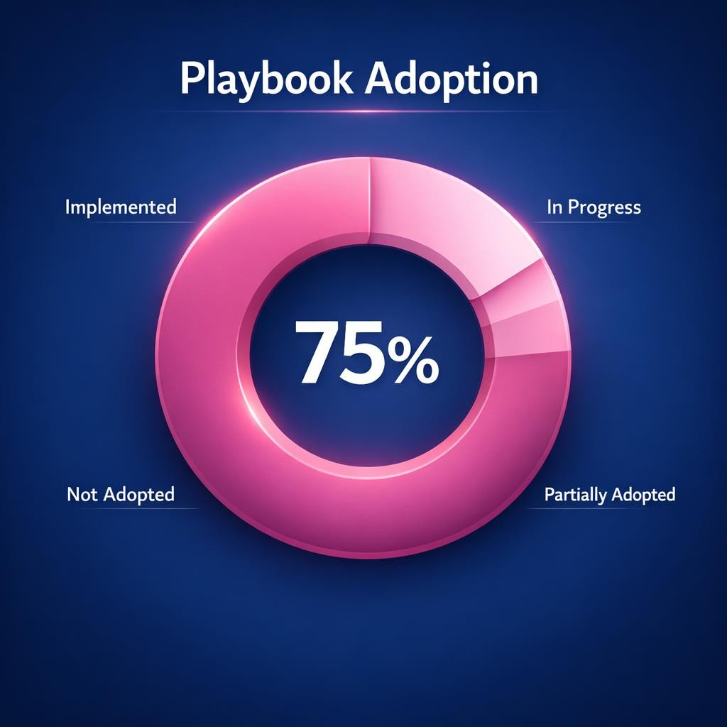 Playbook Adoption — key stats, steps and framework infographic for B2B revenue teams | Revspire