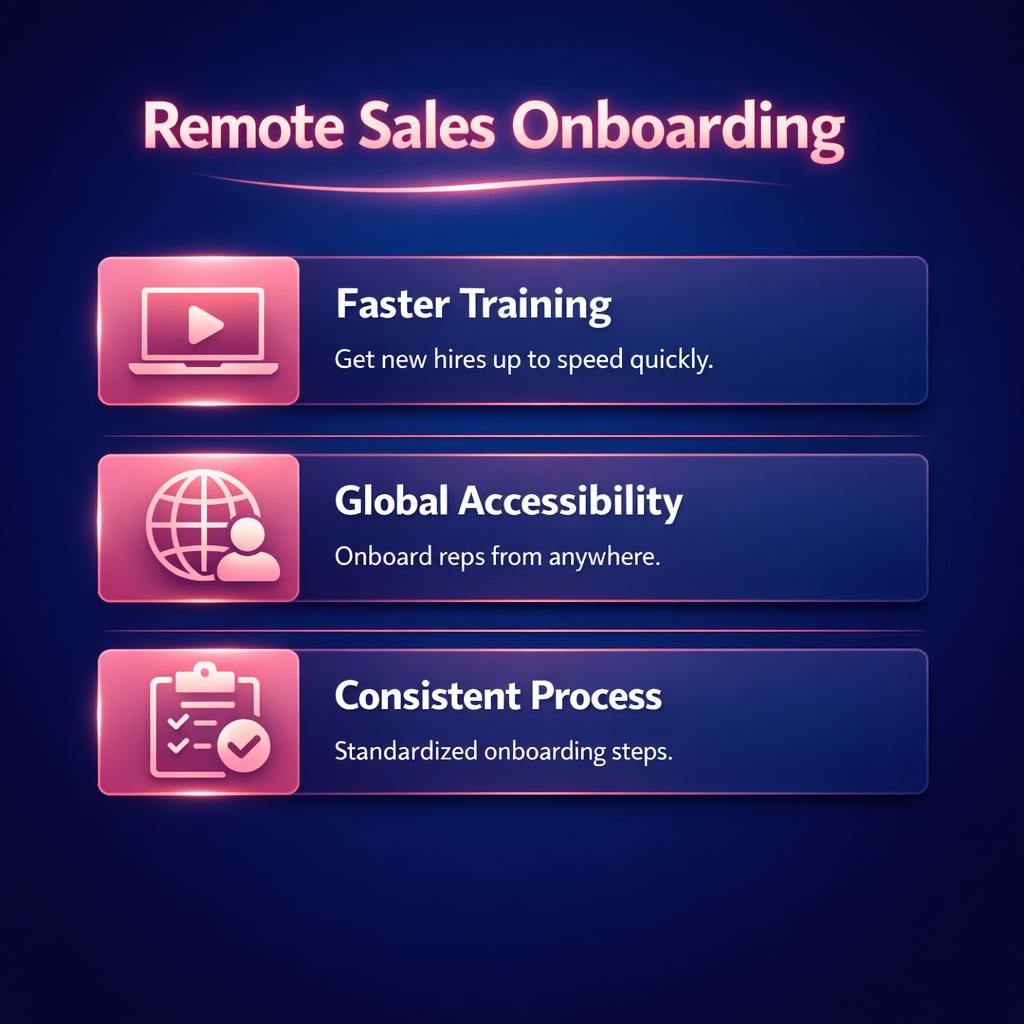 Remote Sales Onboarding — key stats, steps and framework infographic for B2B revenue teams | Revspire