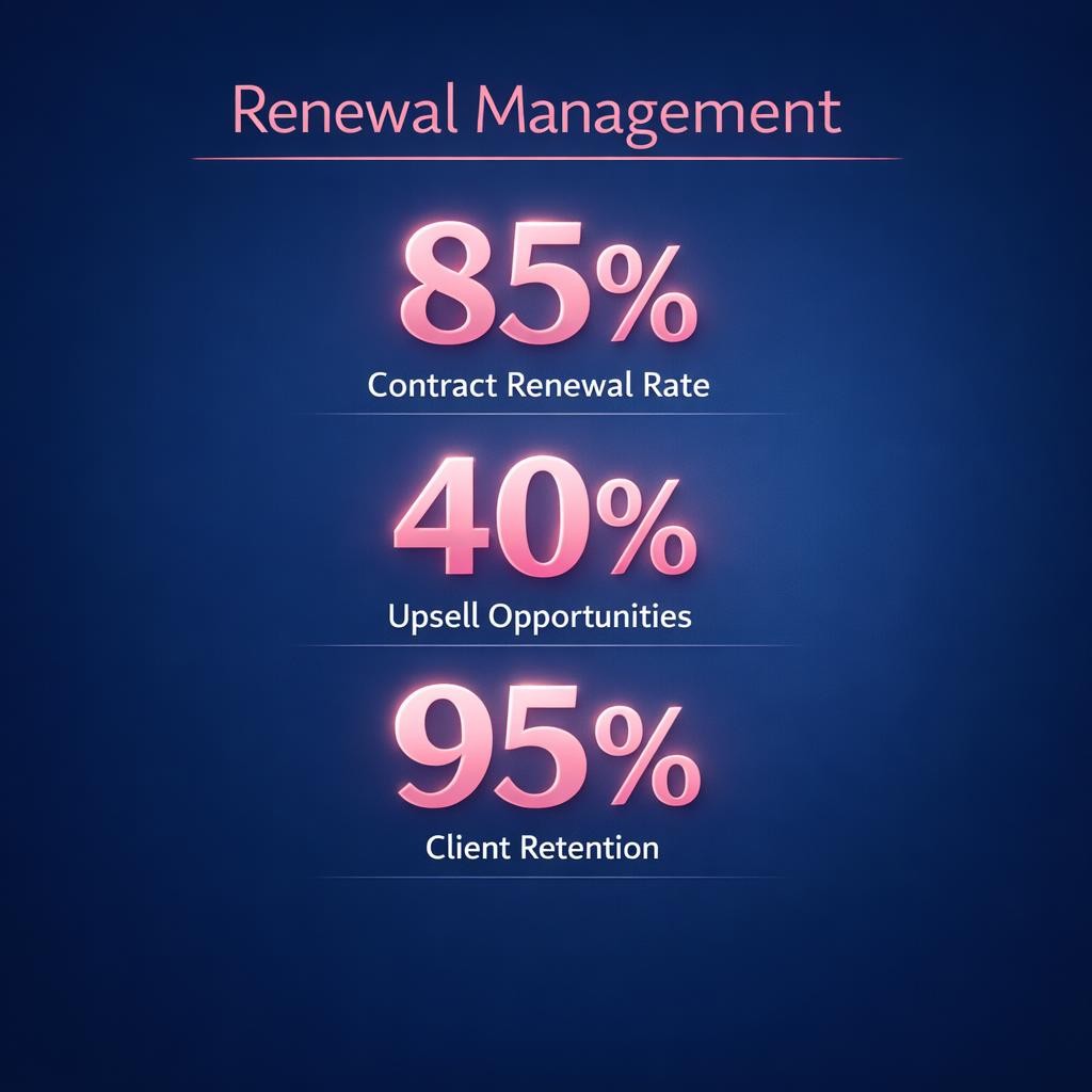 Renewal Management — key stats, steps and framework infographic for B2B revenue teams | Revspire