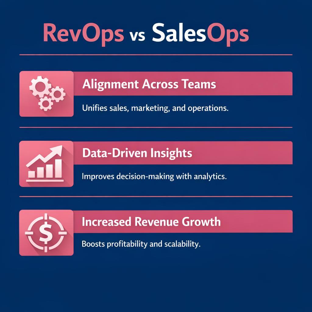 RevOps vs SalesOps — key stats, steps and framework infographic for B2B revenue teams | Revspire