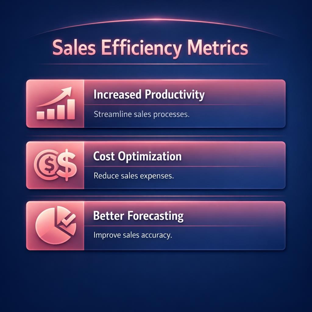 Sales Efficiency Metrics — key stats, steps and framework infographic for B2B revenue teams | Revspire