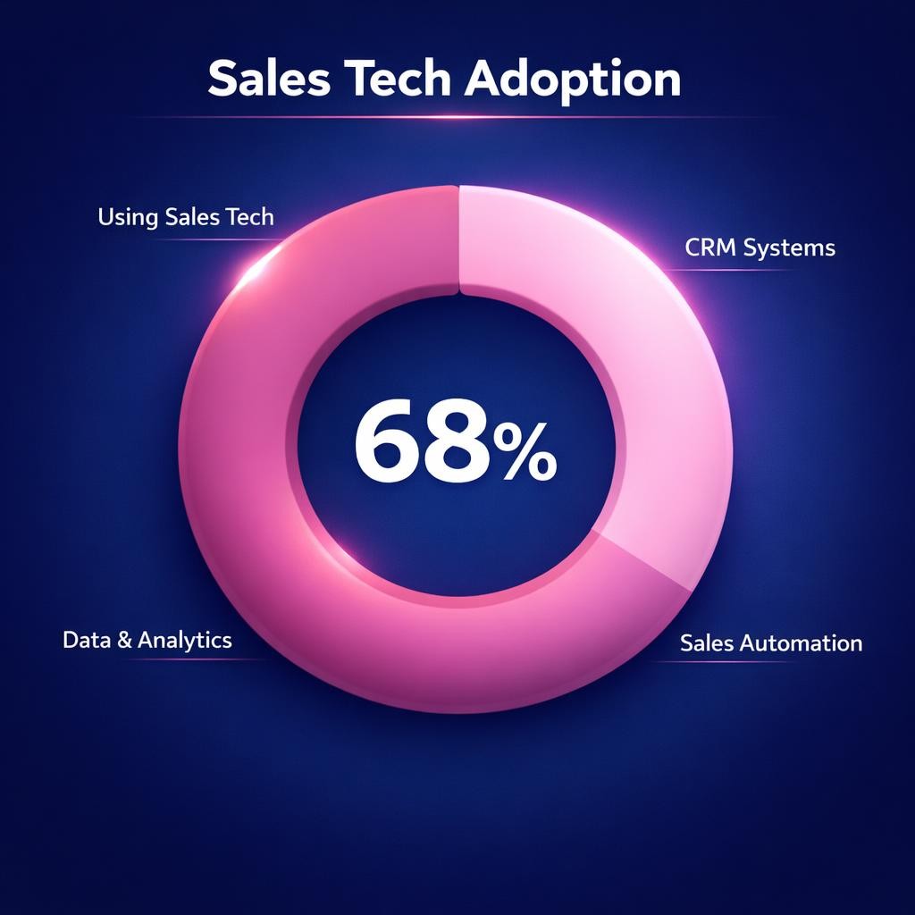 Sales Tech Adoption — key stats, steps and framework infographic for B2B revenue teams | Revspire