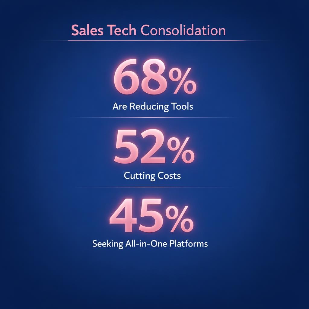 Sales Tech Consolidation — key stats, steps and framework infographic for B2B revenue teams | Revspire