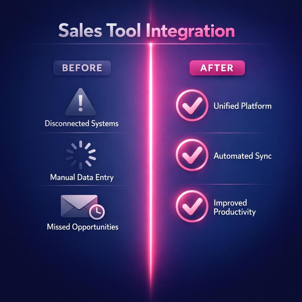 Sales Tool Integration — key stats, steps and framework infographic for B2B revenue teams | Revspire