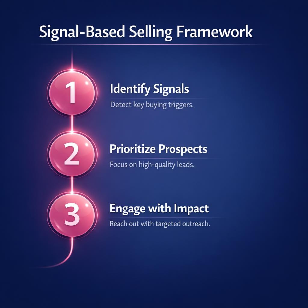 Signal-Based Selling Framework — key stats, steps and framework infographic for B2B revenue teams | Revspire