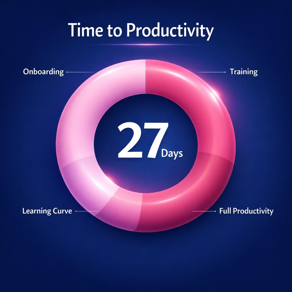 Time to Productivity — key stats, steps and framework infographic for B2B revenue teams | Revspire