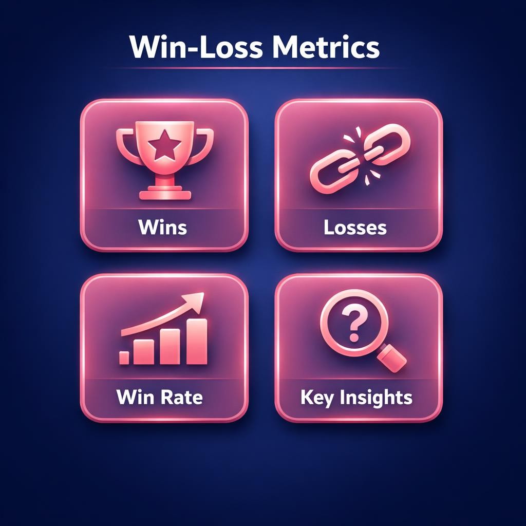 Win-Loss Metrics — key stats, steps and framework infographic for B2B revenue teams | Revspire