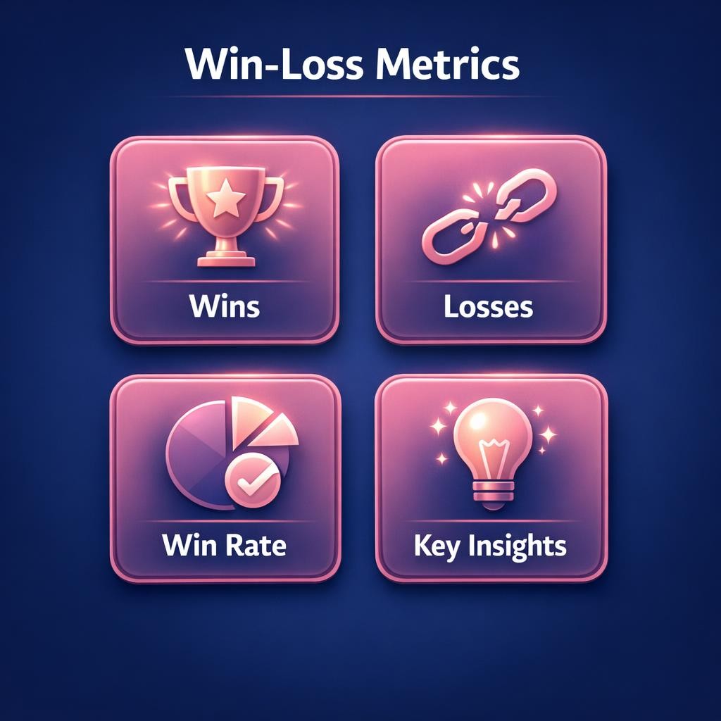 Win-Loss Metrics — key stats, steps and framework infographic for B2B revenue teams | Revspire