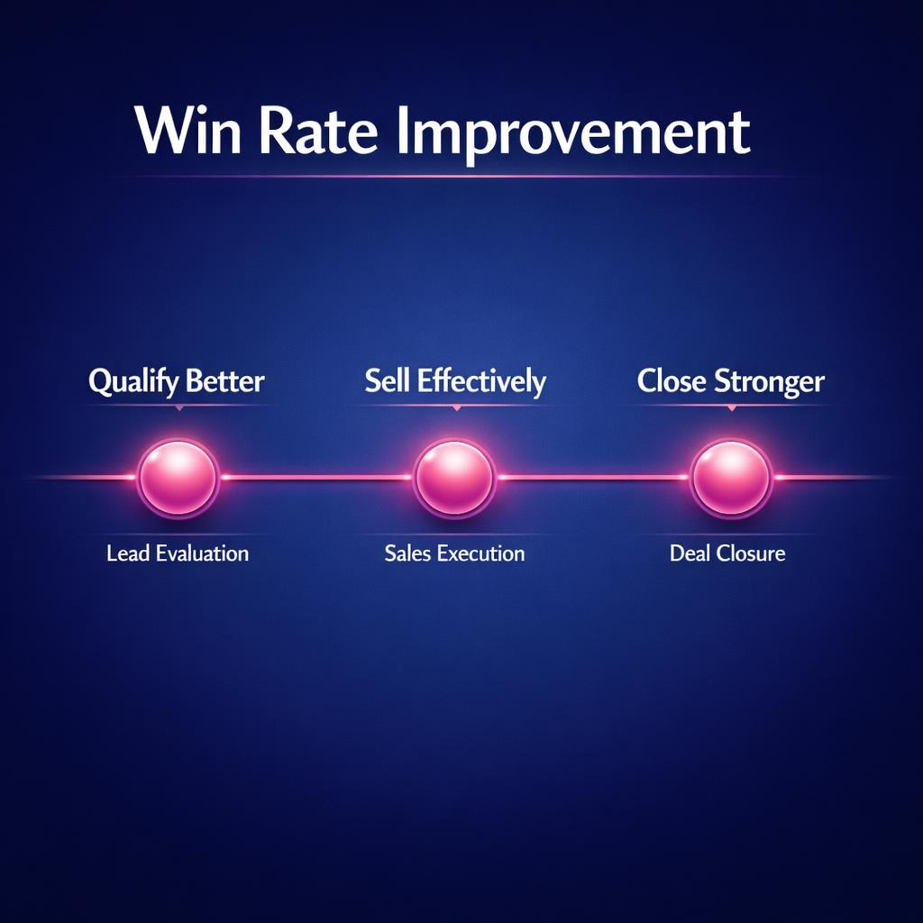 Win Rate Improvement — key stats, steps and framework infographic for B2B revenue teams | Revspire