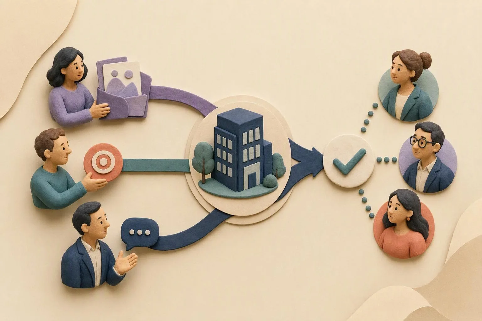 Marketing and sales coordinate personalized content and outreach around one target account and its buying committee.