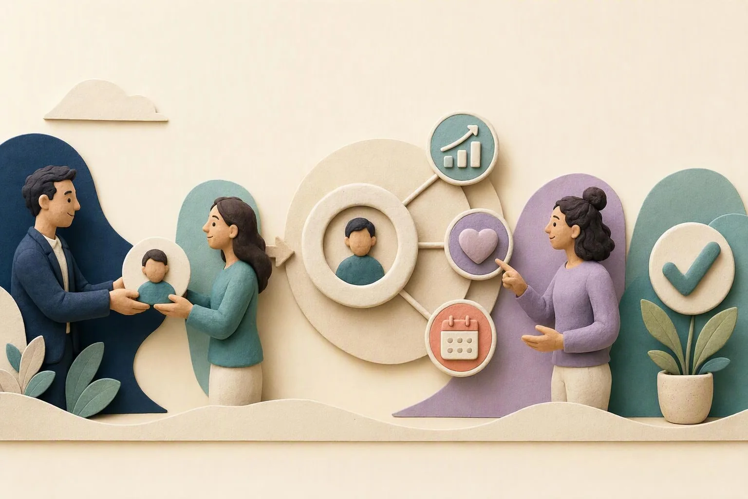 A sales-to-customer-success handoff connects customer health, adoption, renewal and relationship signals.
