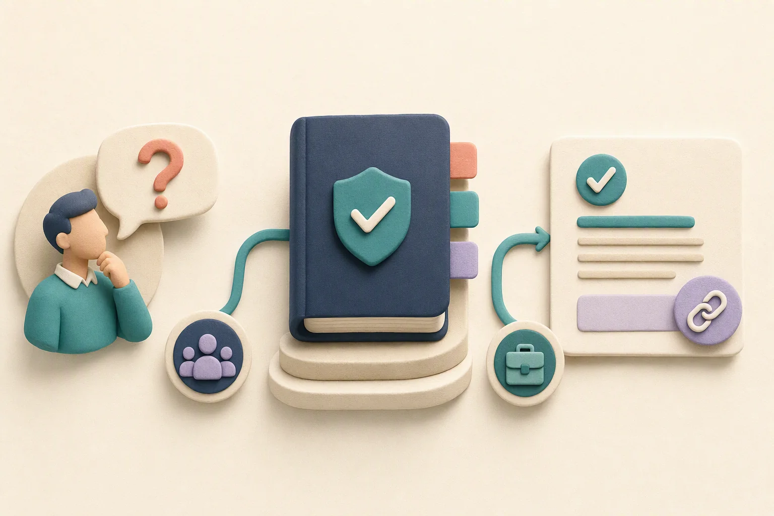 A seller question flows through a verified knowledge base to a cited answer delivered in workflow.