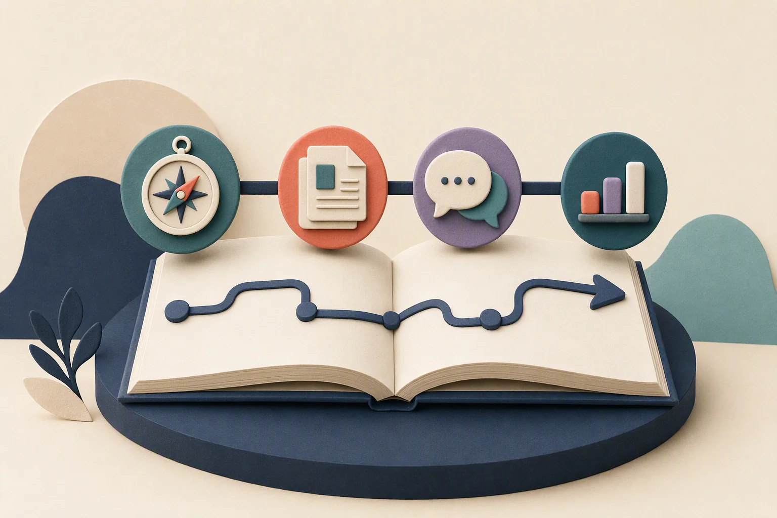 A sales playbook connects guidance, content, practice and adoption along one execution path.